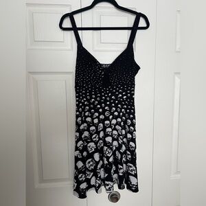 Killstar Black and White Skull Dress